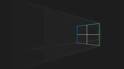A thin window outline sits at the right in blue and green light, faint lines receding to the left.