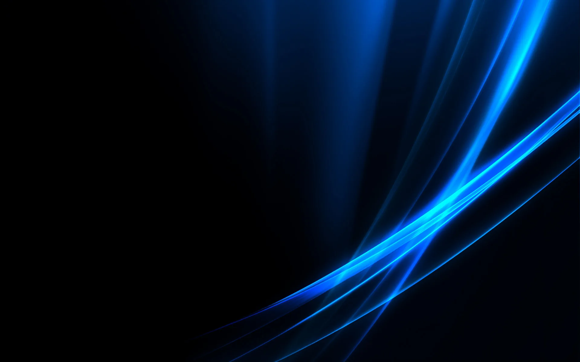 A few fine blue lines rise from the bottom right corner with a soft haze behind them, the upper left kept clear for icons.
