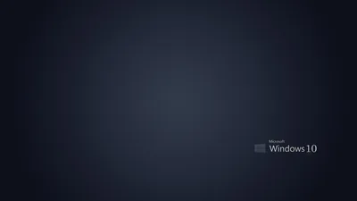 A smooth dark navy field fills the frame with the small Microsoft Windows 10 wordmark set low in the right corner, the rest left clear.