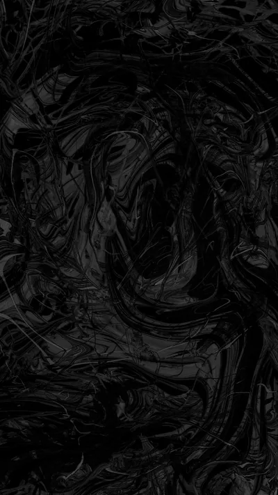 Dense coils of black smoke twist through the frame in near-identical tones, readable only by the sheen along each curl.