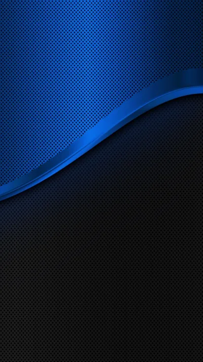 A glossy metallic curve divides blue carbon weave above from black weave below, so the darker lower half leaves phone icons easy to read.