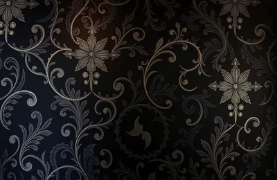 Pewter and bronze acanthus scrolls with star-shaped blossoms cover the whole frame, cooler grey at the left edge and warming to brown toward the right.