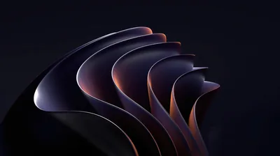 Dark ribbons fan out from the left in overlapping layers, their inner edges catching violet and copper light.