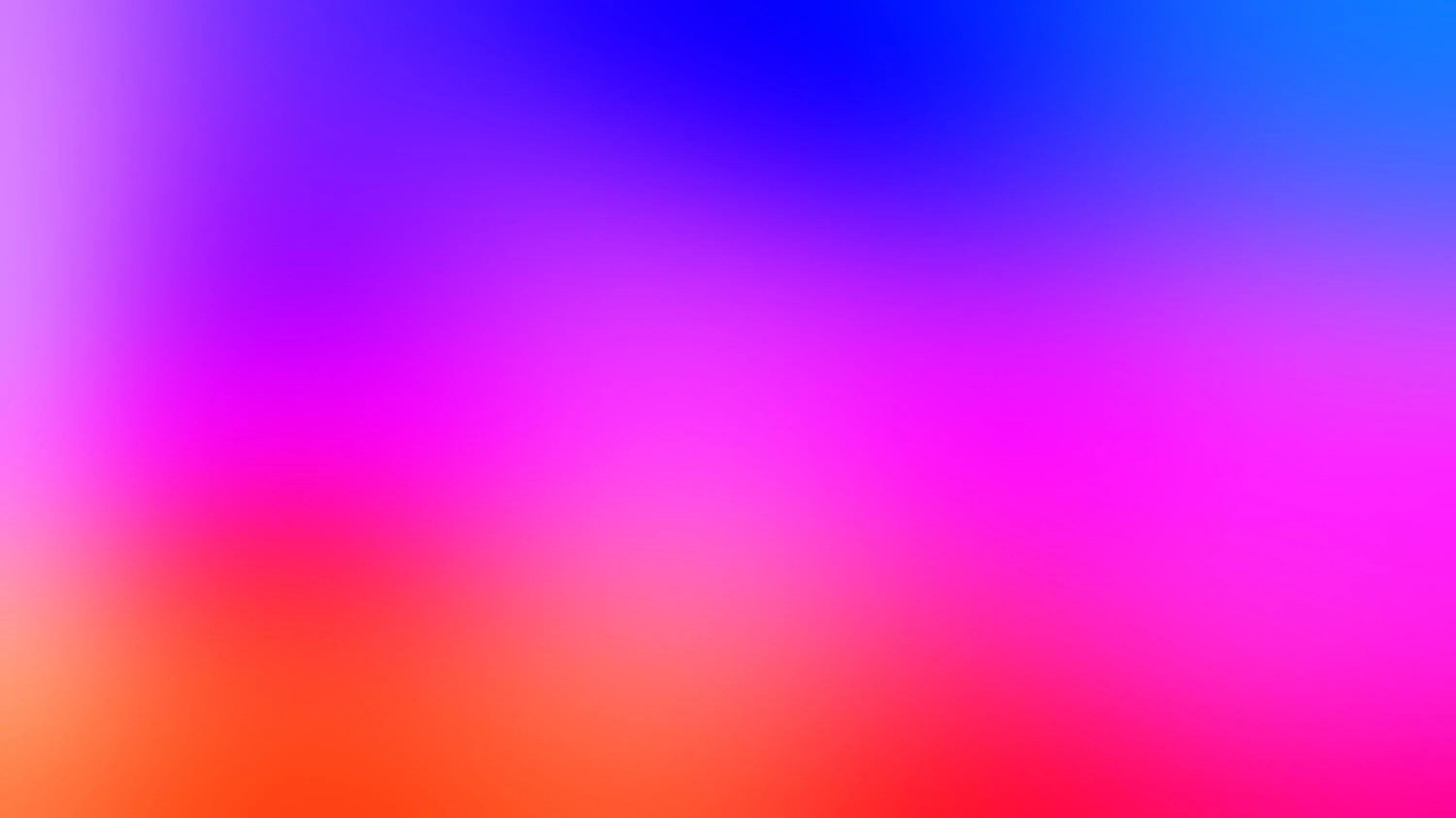 Cobalt blue sinks through violet into a hot pink band, with orange-red burning up from the bottom left; the calm pink midsection leaves room for an icon grid.
