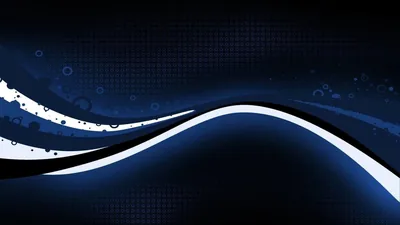 A white and black swoosh curves through a navy field textured with halftone dots, small circle outlines scattered across the upper left.