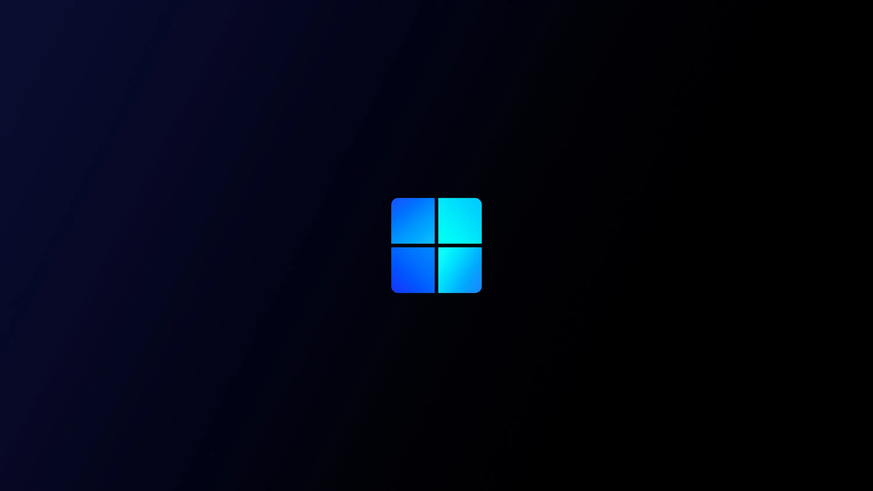 A small bright blue window mark sits at the centre of a dark navy field with no other detail.