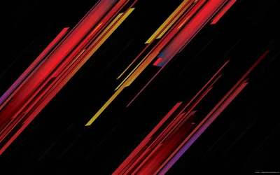 Sharp coloured strokes cut diagonally across black in red, orange and violet, densest through the lower left.