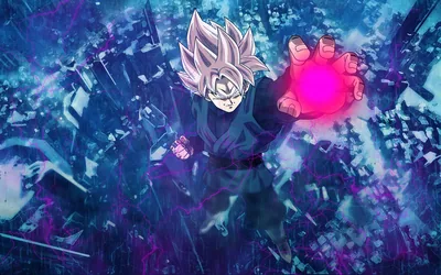 Rain-blue ruins spread below a silver-haired fighter in black lifting a glowing pink sphere, the light source sitting top right where a clock would land.