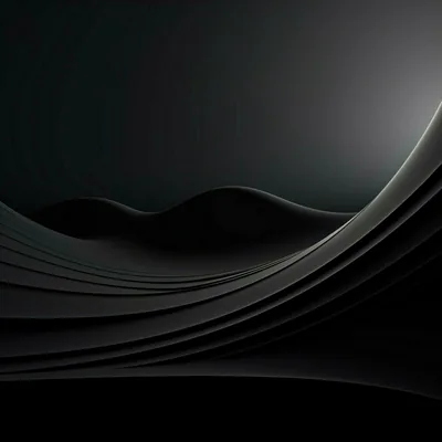 Long glossy folds sweep from the lower left and arc off the right edge, catching a thin highlight against a deep green-black backdrop.