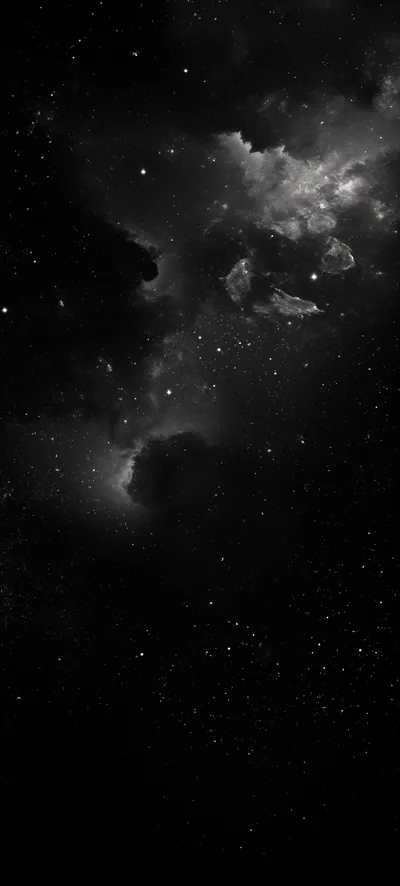 Heavy grey cloud gathers along the top of a tall frame and thins into a darker mass lower down, the bottom third almost pure black.