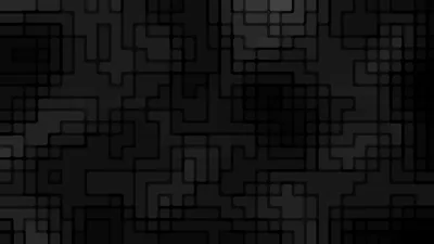 Overlapping rounded squares and connecting lines build a circuit-board look in layered greys, brightest in the middle of the frame.