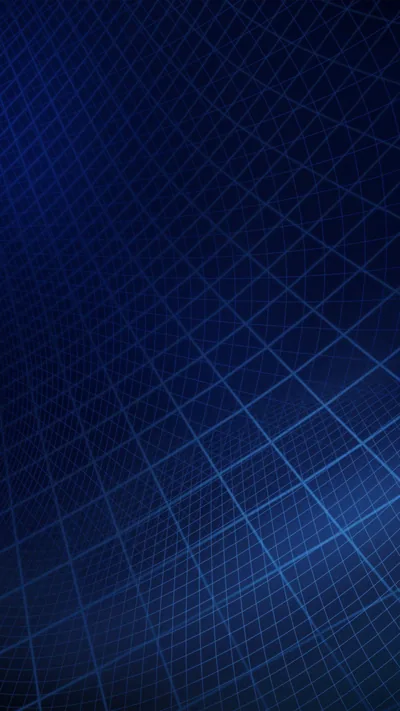 A wireframe grid bends and sweeps across dark navy, its blue lines sharpest through the middle while the upper right corner slips into shadow.