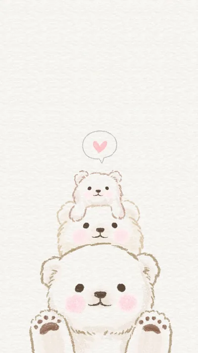 Two cubs ride a bigger bear's head at the bottom of textured off white paper; the bare upper half suits widgets, but only in a dark colour.