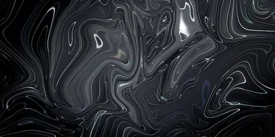 Poured ink marbles into ribbons of graphite and silver, the glossy surface catching highlights along every ridge and fold.