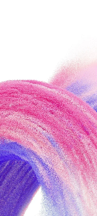 Pink and violet powder strokes arc up from the bottom-left corner, the upper half left almost white, so a dark clock reads better than a light one.