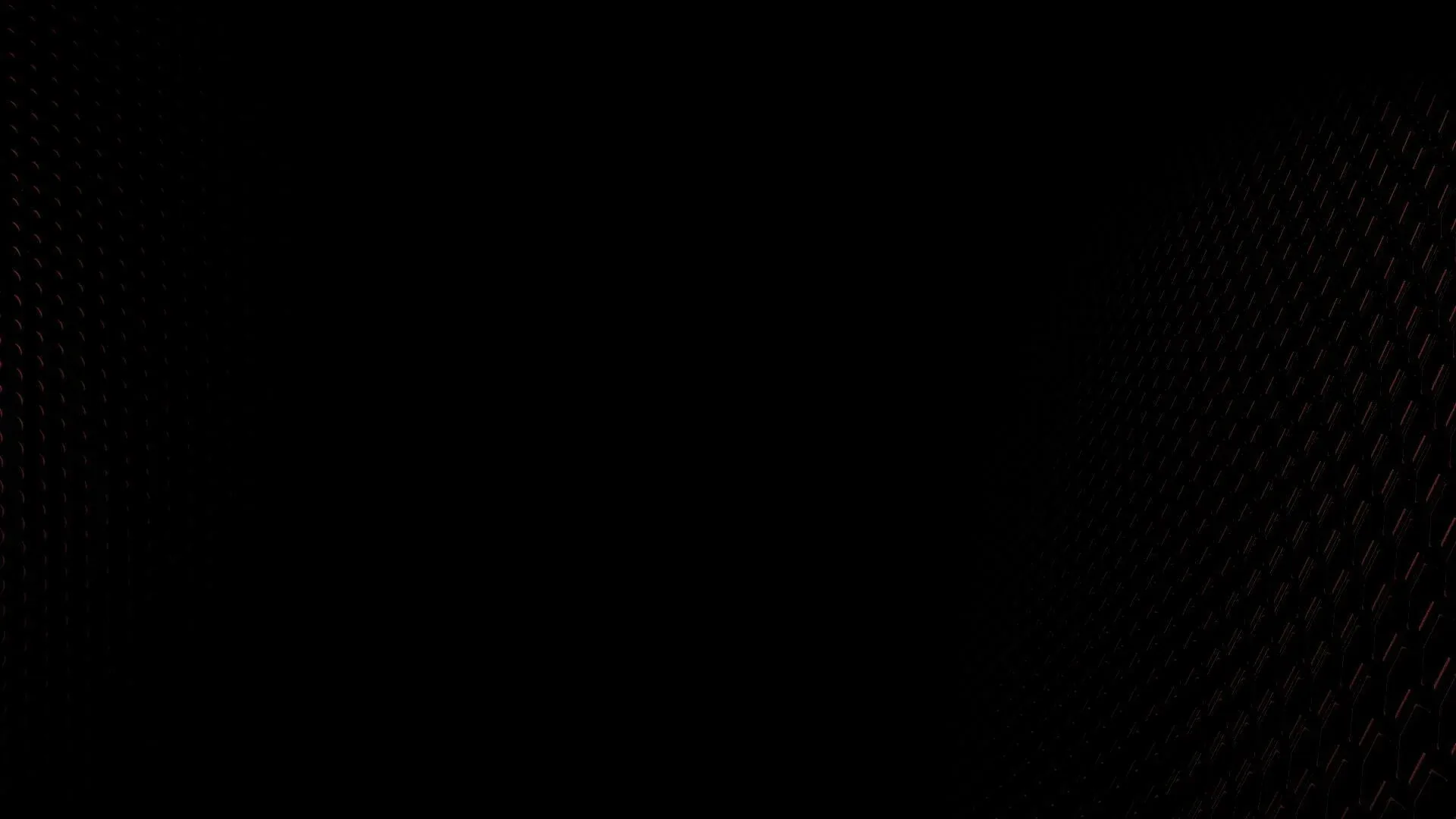 A fine dotted mesh surfaces along the right edge and the top left, everything between them dropping to black.