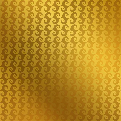 Rows of small spiral wave motifs repeat across a square gold field, the gradient dimming toward the bottom centre of the pattern.